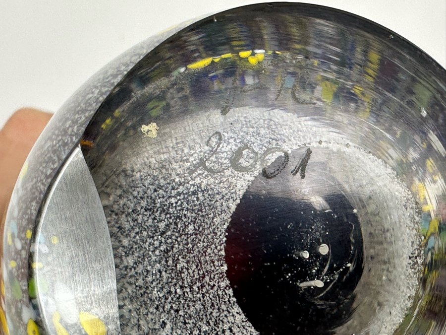 Artist Signed Polychrome Art Glass Vase 12'H [Photo 5]