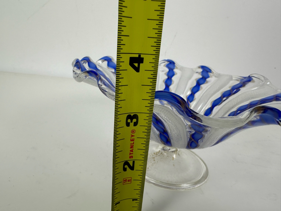 Stunning Italian Venetian Glass Compote Bowl 7'W X 3.5'H [Photo 7]