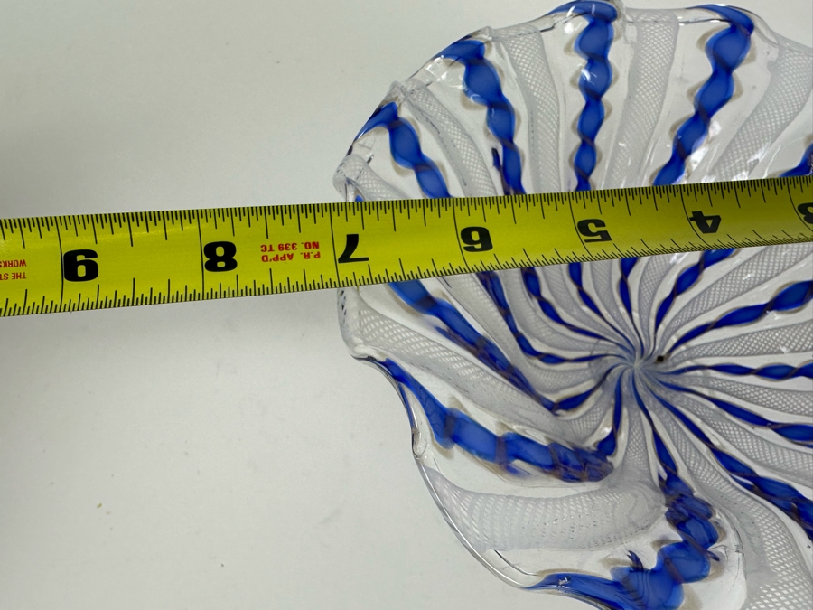 Stunning Italian Venetian Glass Compote Bowl 7'W X 3.5'H [Photo 6]