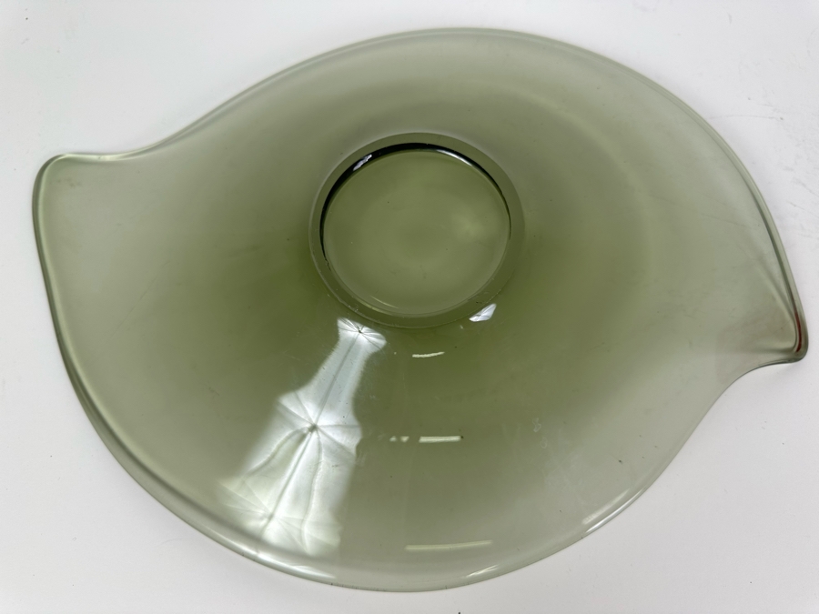 Vintage Viking Glass Charcoal Console Platter Bowl 17'W X 12'D [Photo 5]