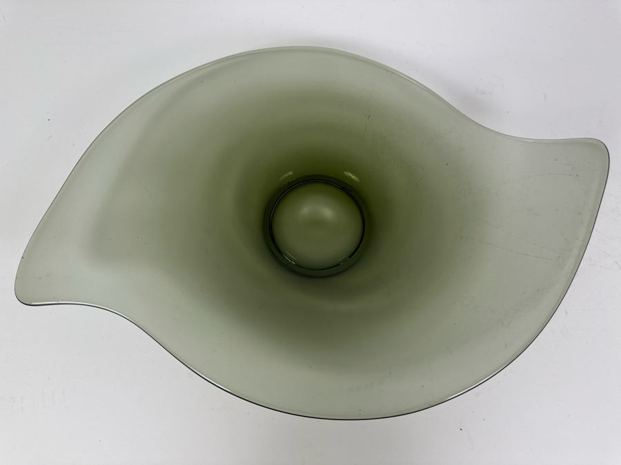 Vintage Viking Glass Charcoal Console Platter Bowl 17'W X 12'D [Photo 4]