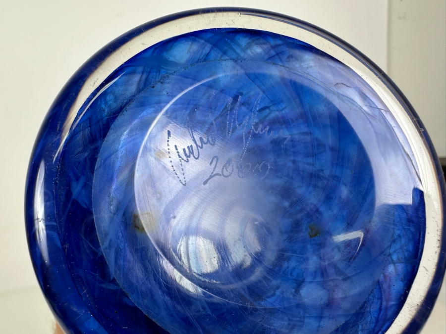 Arist Signed Art Glass Vase 12'H [Photo 6]