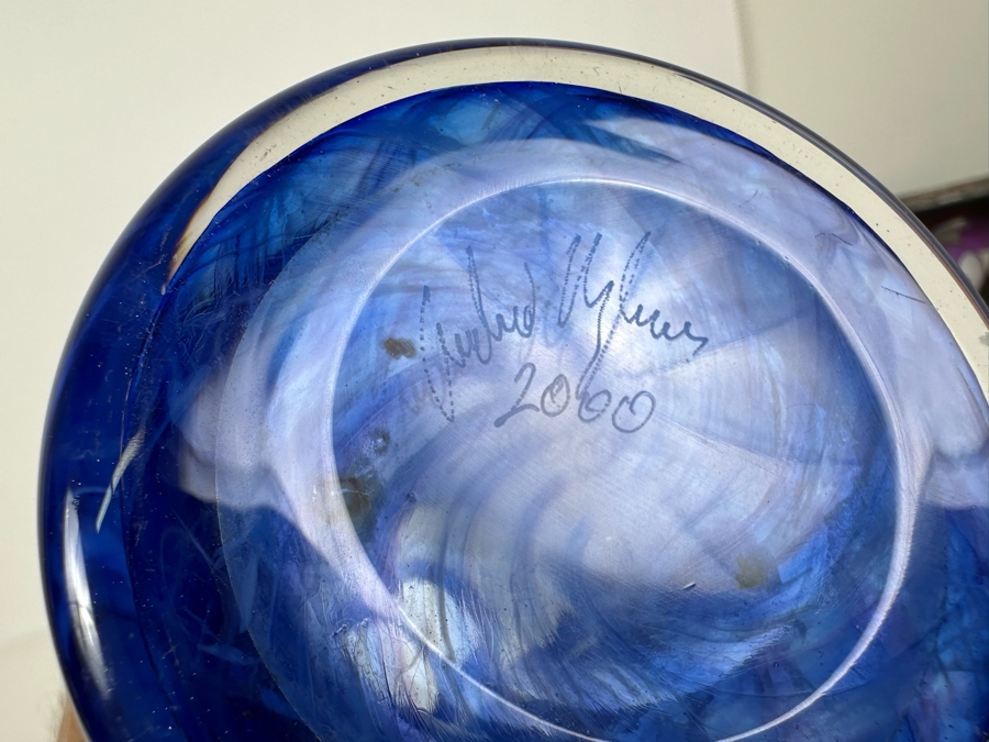 Arist Signed Art Glass Vase 12'H [Photo 8]