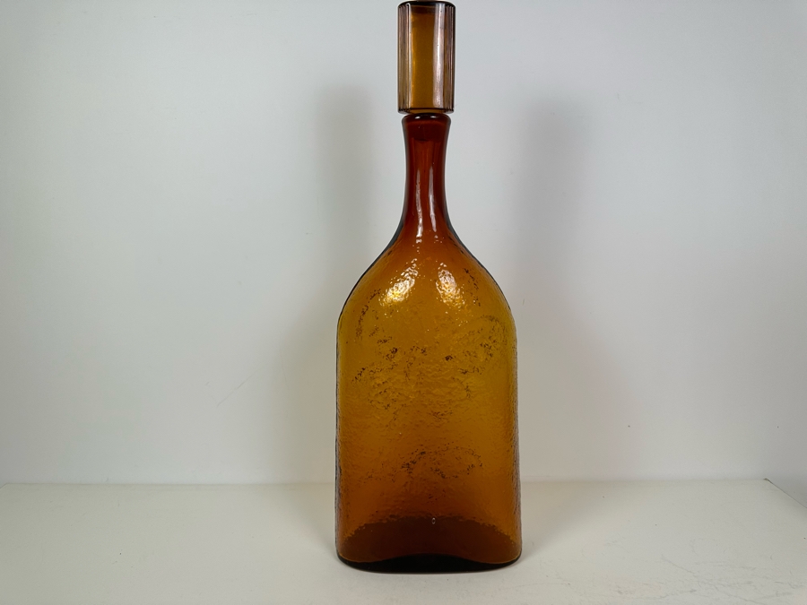 Blenko Glass Joel Philip Myers Butterfly Decanter With Mismatched Stopper 22'H [Photo 4]