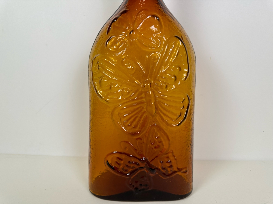 Blenko Glass Joel Philip Myers Butterfly Decanter With Mismatched Stopper 22'H [Photo 2]