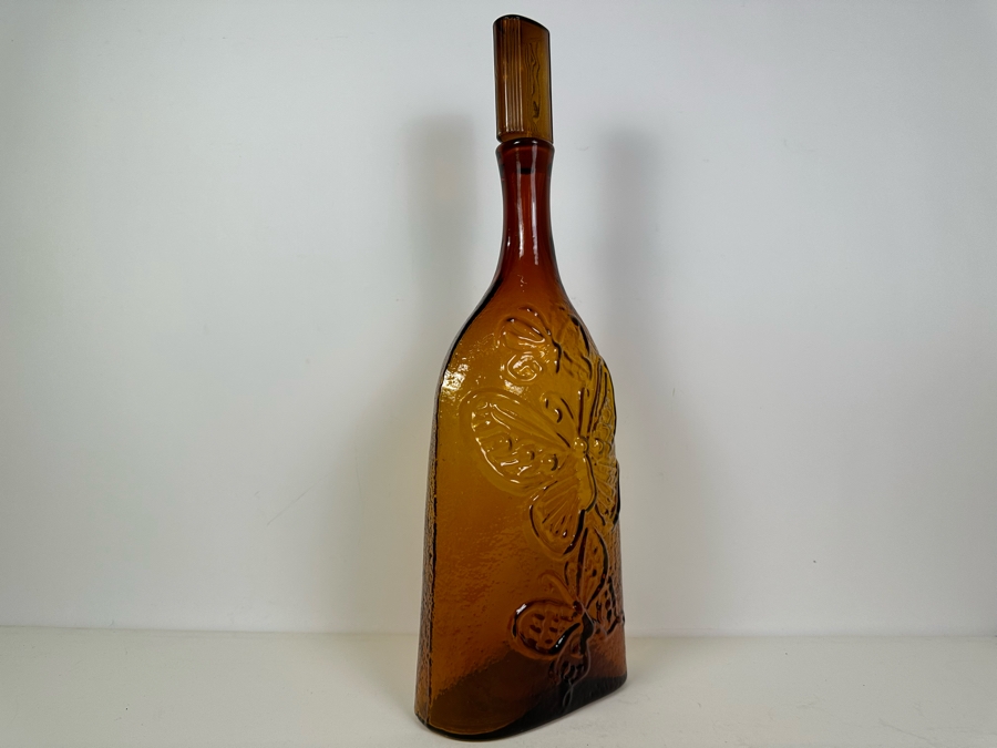 Blenko Glass Joel Philip Myers Butterfly Decanter With Mismatched Stopper 22'H [Photo 3]