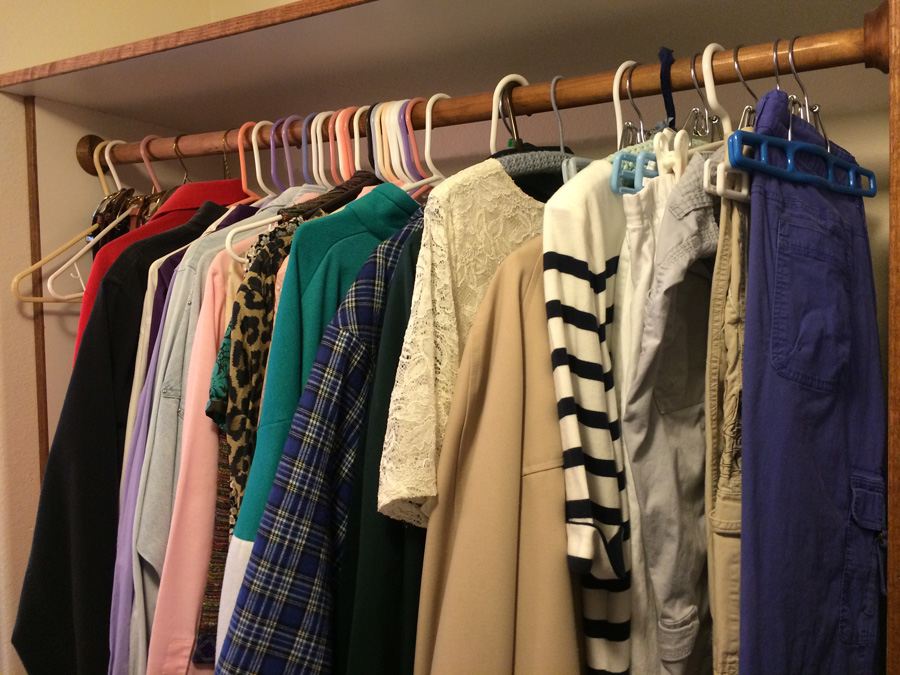 Entire Contents of Walk-In Closet - Shoes, Clothes, Scale [Photo 7]