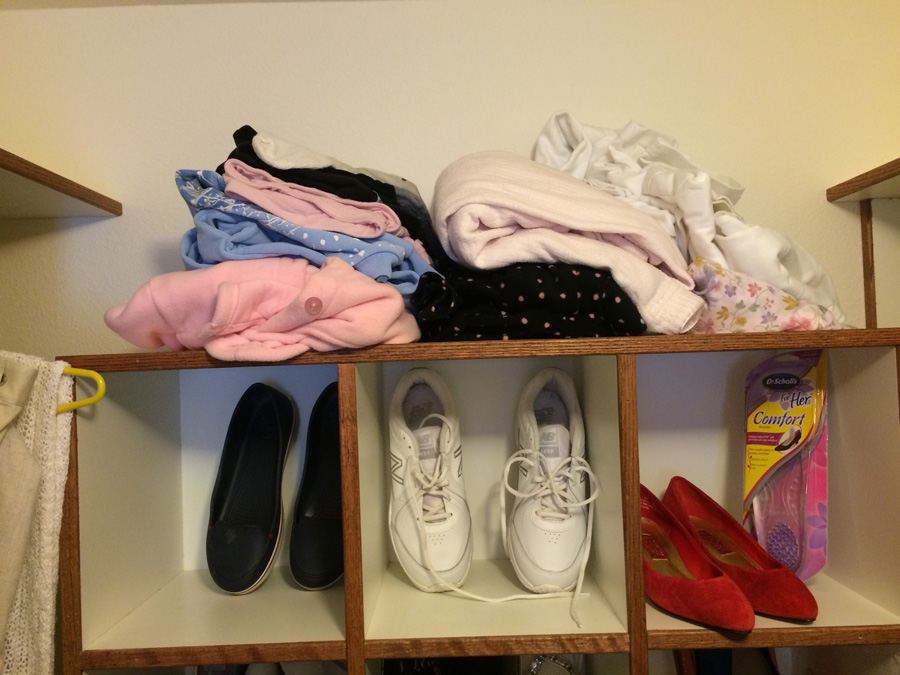 Entire Contents of Walk-In Closet - Shoes, Clothes, Scale [Photo 20]