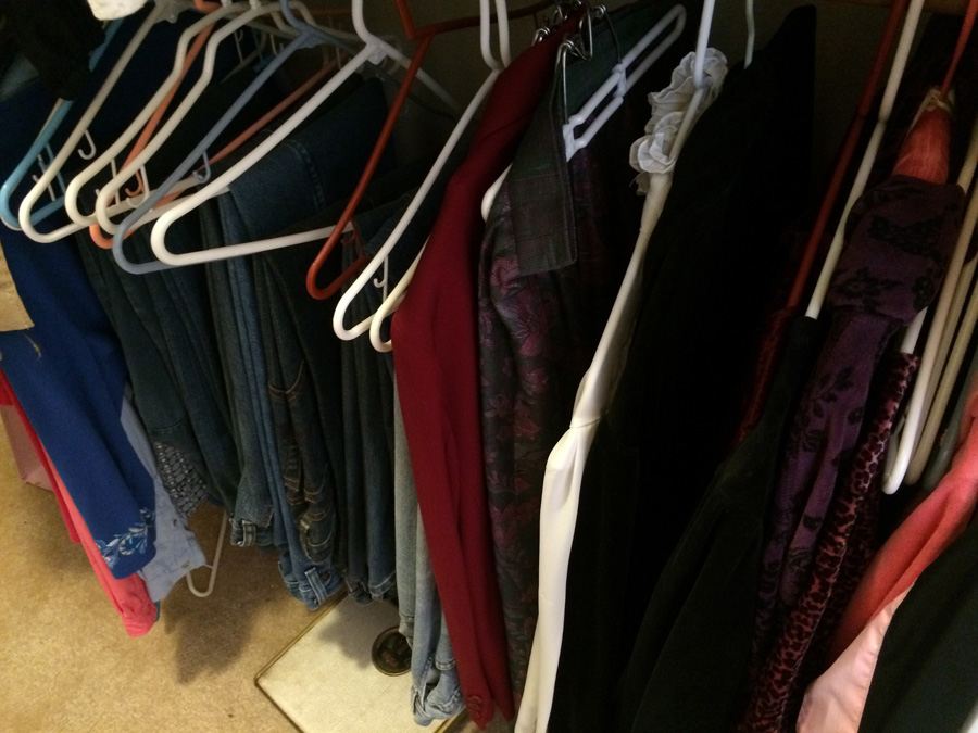 Entire Contents of Walk-In Closet - Shoes, Clothes, Scale [Photo 22]