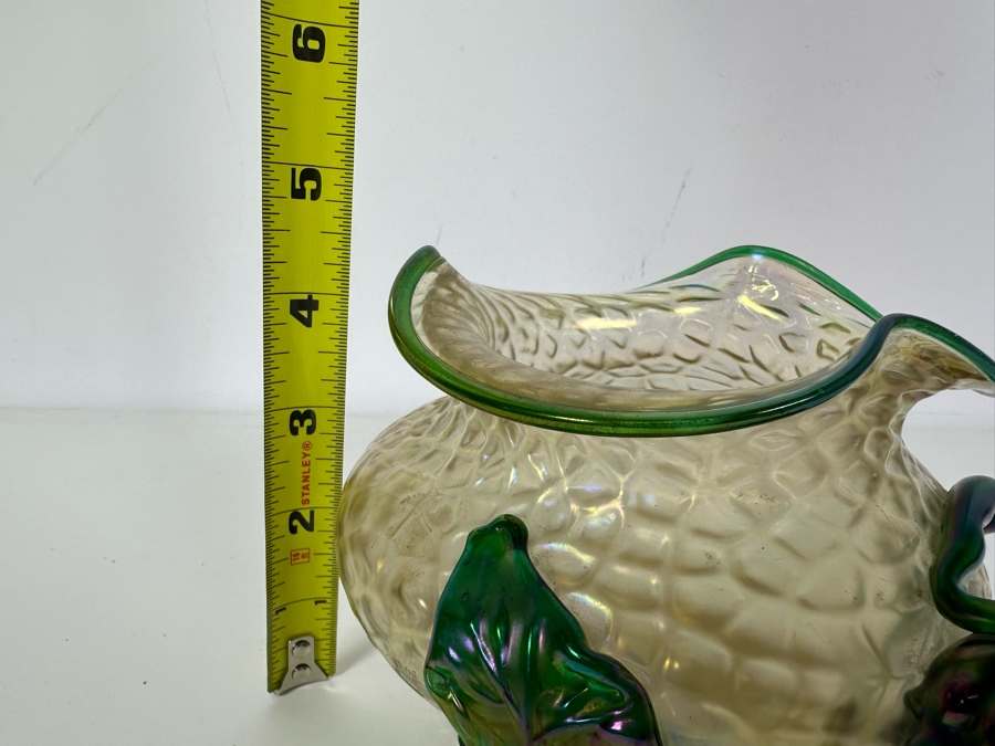 Vintage Iridescent Loetz Kralik Czech Ruffled Glass Vase 4.5'H [Photo 5]
