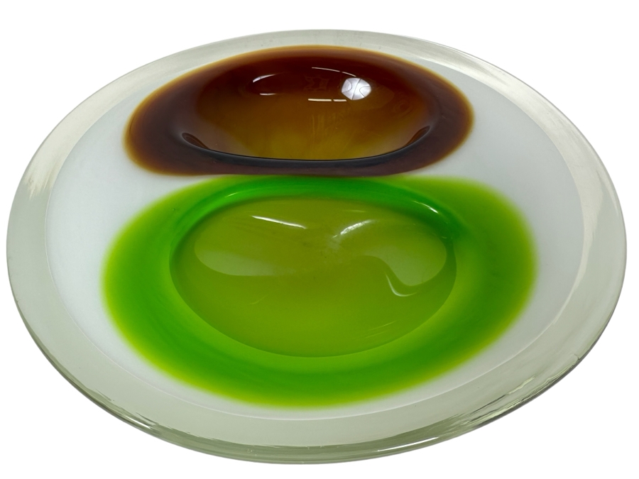 Mid-Century Modern Flavio Poli Murano Abstract Glass Bowl 8'W x 7'D x 2'H [Photo 1]