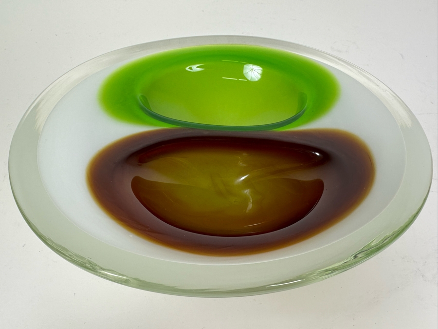 Mid-Century Modern Flavio Poli Murano Abstract Glass Bowl 8'W x 7'D x 2'H [Photo 5]