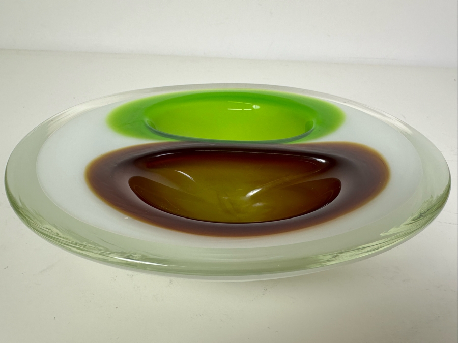 Mid-Century Modern Flavio Poli Murano Abstract Glass Bowl 8'W x 7'D x 2'H [Photo 4]