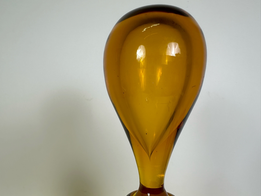 Vintage Pair Of Large Handmade Glass Bottles Decanters With Stoppers - Vase On Right Is Blenko Glass 18'H & 22'H [Photo 5]