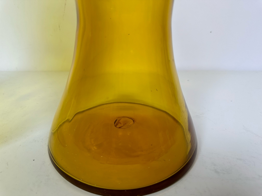 Vintage Pair Of Large Handmade Glass Bottles Decanters With Stoppers - Vase On Right Is Blenko Glass 18'H & 22'H [Photo 6]