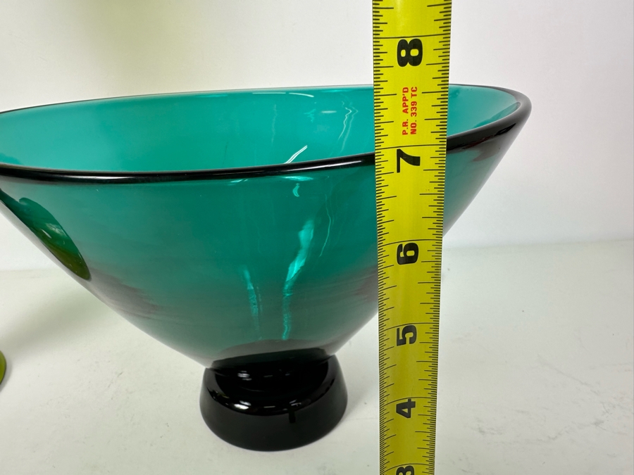 Tall Art Glass Vase 18.5'H And Footed Art Glass Bowl 7'H [Photo 7]