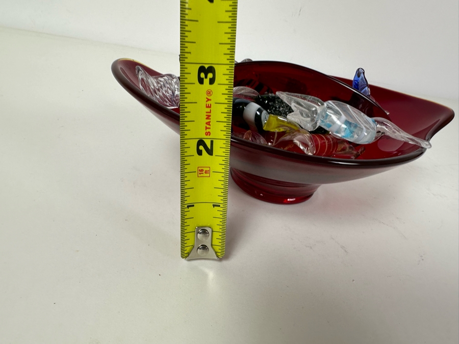 Italian Murano Glass Bowl With Glass Candy Pieces 7.5'W X 6'D X 2'H [Photo 7]