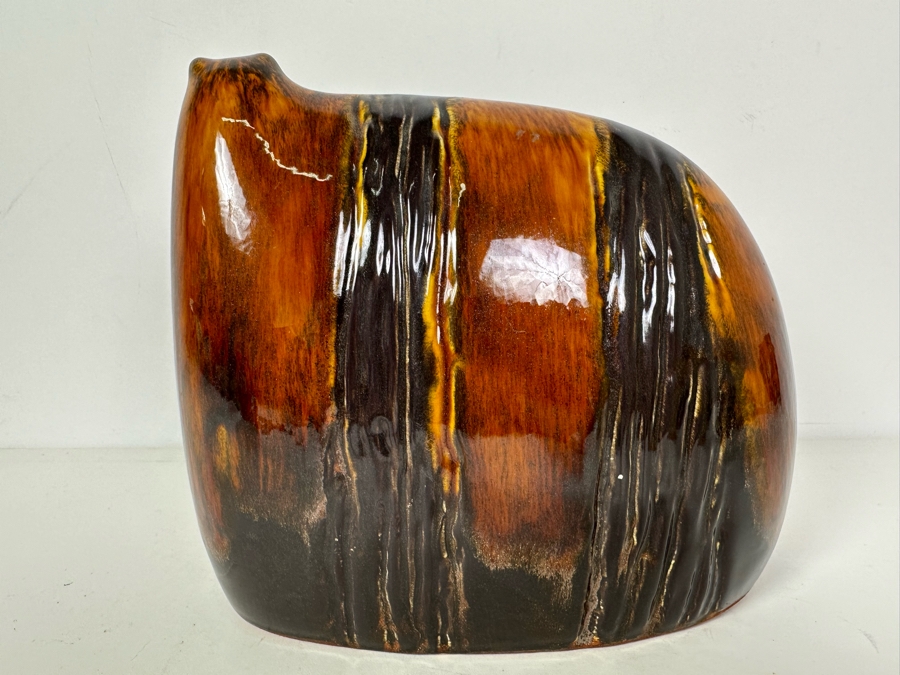 Vintage Abstract Ceramic Cat Studio Pottery Figurine 8.5'W X 7.5'H [Photo 4]