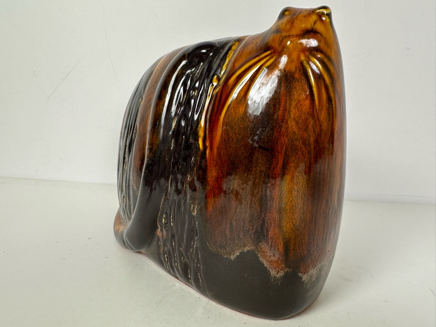 Vintage Abstract Ceramic Cat Studio Pottery Figurine 8.5'W X 7.5'H [Photo 2]