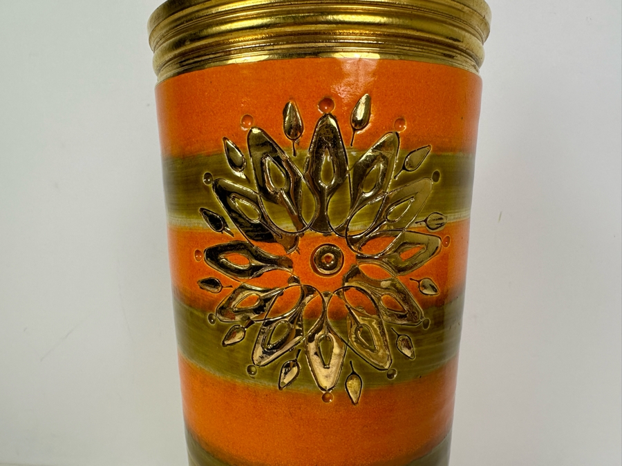 Vintage MCM Bitossi Italian Ceramic Pottery Jar Vase With Lid Created In Italy For Rosenthal-Netter Inc [Photo 4]