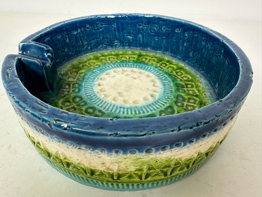 Vintage MCM Bitossi Italian Ceramic Pottery Ashtray 6'R X 2'H [Photo 2]