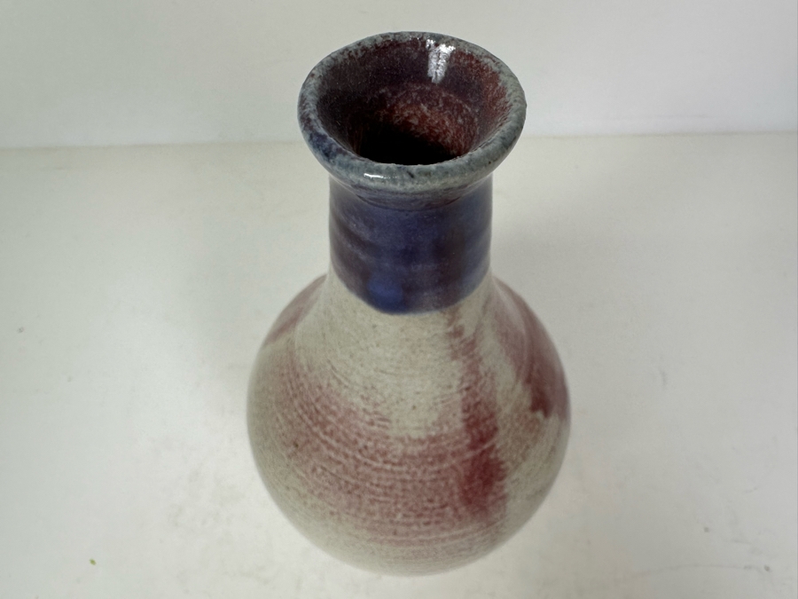Signed Studio Art Pottery Vase By Redding 7'H [Photo 3]