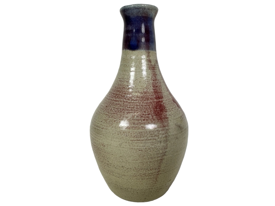 Signed Studio Art Pottery Vase By Redding 7'H