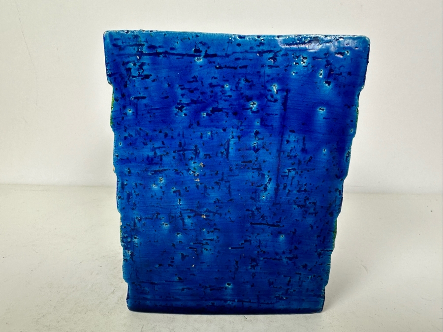 Vintage MCM Bitossi Italian Ceramic Pottery Blues And Greens 4.25'W X 3'D X 5.5'H [Photo 6]