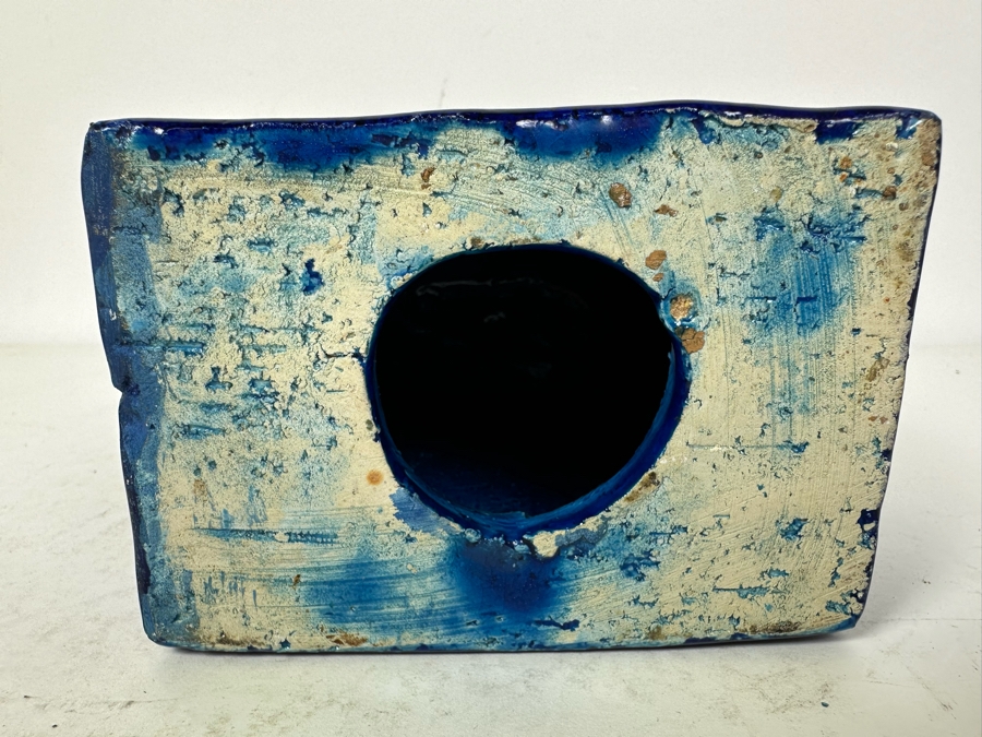 Vintage MCM Bitossi Italian Ceramic Pottery Blues And Greens 4.25'W X 3'D X 5.5'H [Photo 7]