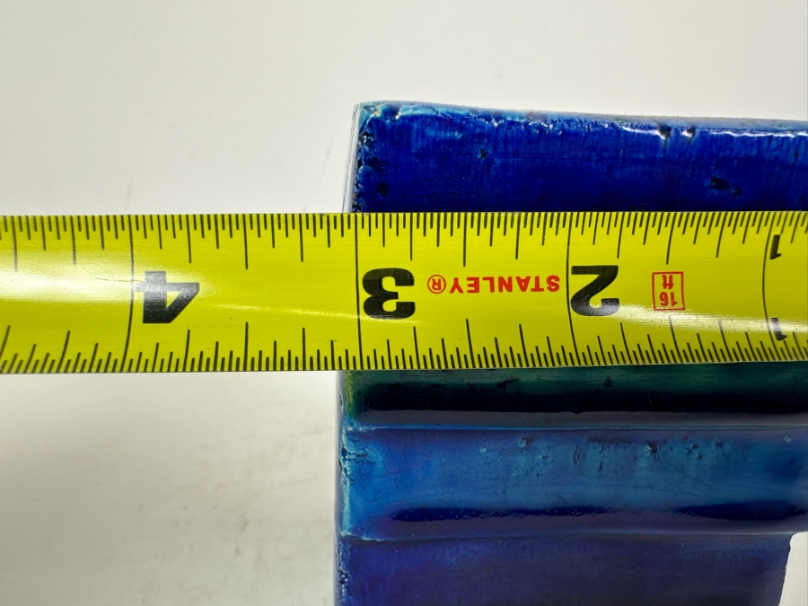 Vintage MCM Bitossi Italian Ceramic Pottery Blues And Greens 4.25'W X 3'D X 5.5'H [Photo 10]