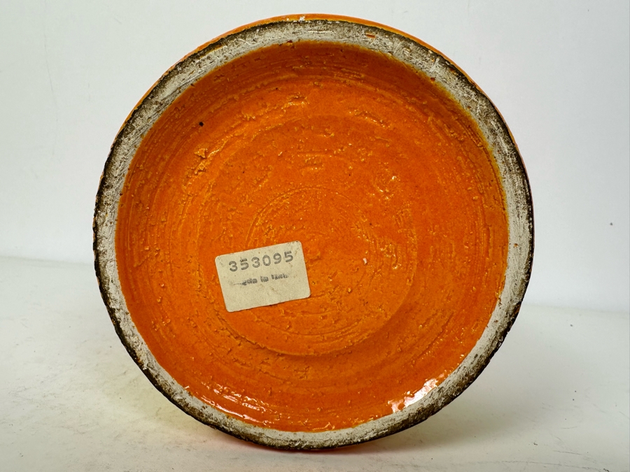 Vintage MCM Bitossi Italian Ceramic Pottery Vase Orange & Yellow 5'H [Photo 3]