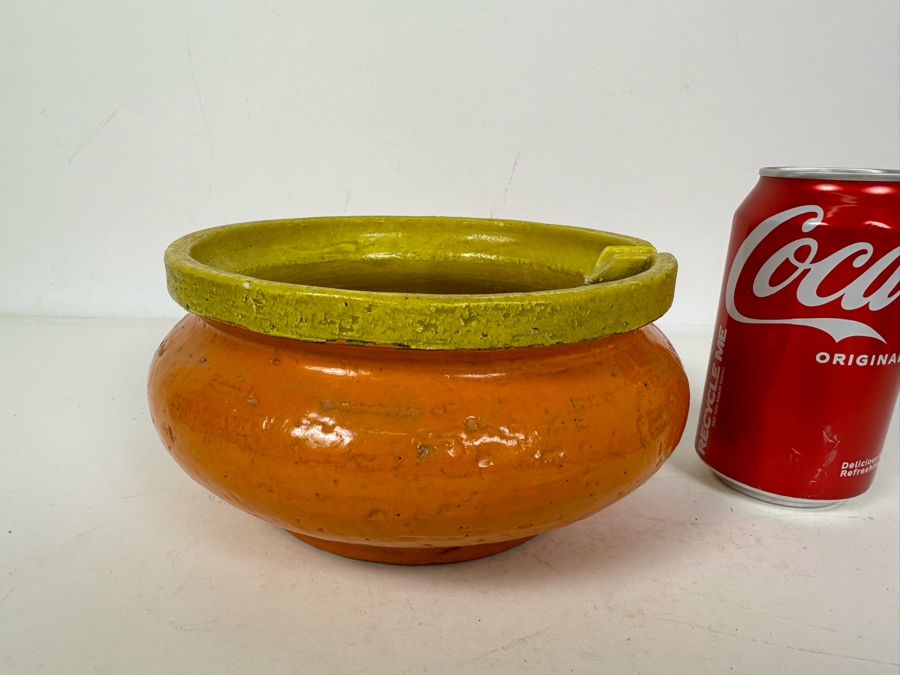 Vintage MCM Bitossi Italian Ceramic Pottery Ashtray Orange & Yellow 7'W X 4'H [Photo 12]