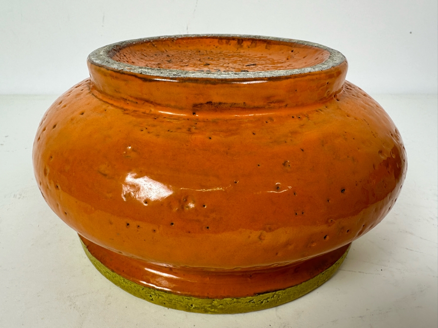 Vintage MCM Bitossi Italian Ceramic Pottery Ashtray Orange & Yellow 7'W X 4'H [Photo 9]