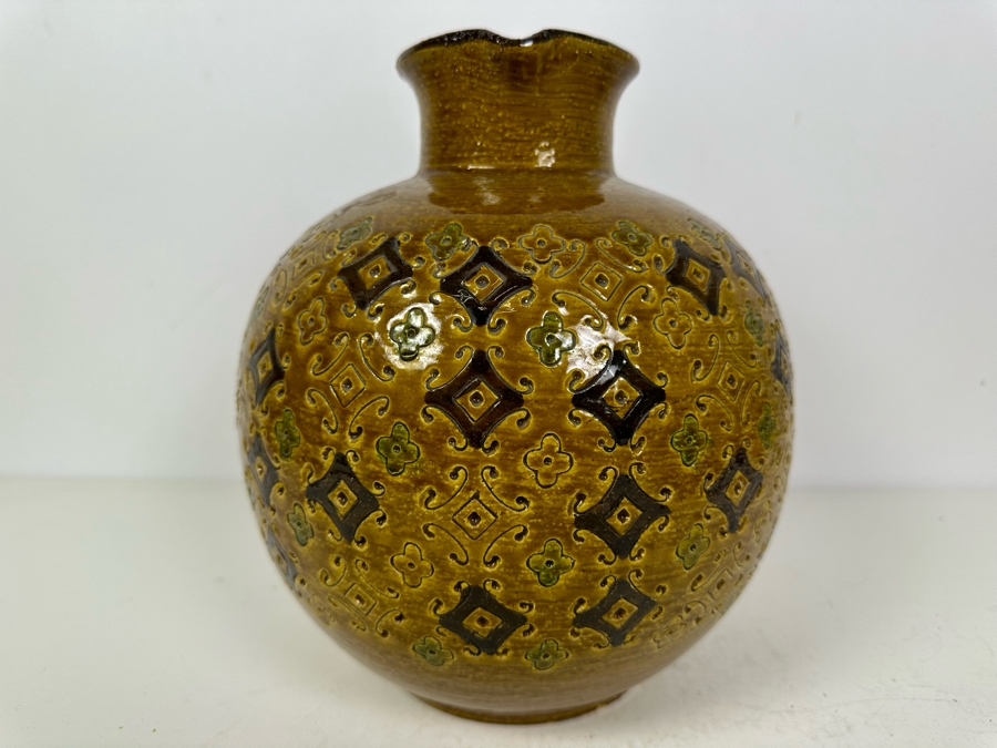 Vintage MCM Bitossi Italian Ceramic Pottery Vessel Pitcher With Handle 10'H [Photo 3]