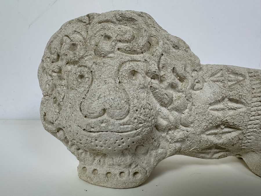 Vintage Mid-Century Modern Flavia Montelupo Pottery Abstract Lion Sculpture Italy Aldo Londi 7'W X 3.5'H [Photo 2]