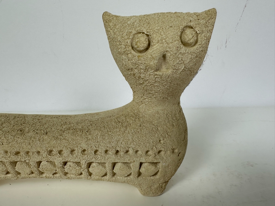 Vintage Mid-Century Modern Flavia Montelupo Pottery Abstract Cat Sculpture Italy Aldo Londi 7'W X 4.25'H [Photo 4]