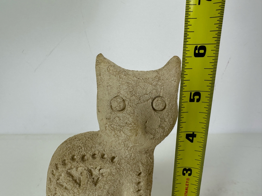 Vintage Mid-Century Modern Flavia Montelupo Pottery Abstract Cat Sculpture Italy Aldo Londi 3.5'W X 6'H [Photo 9]