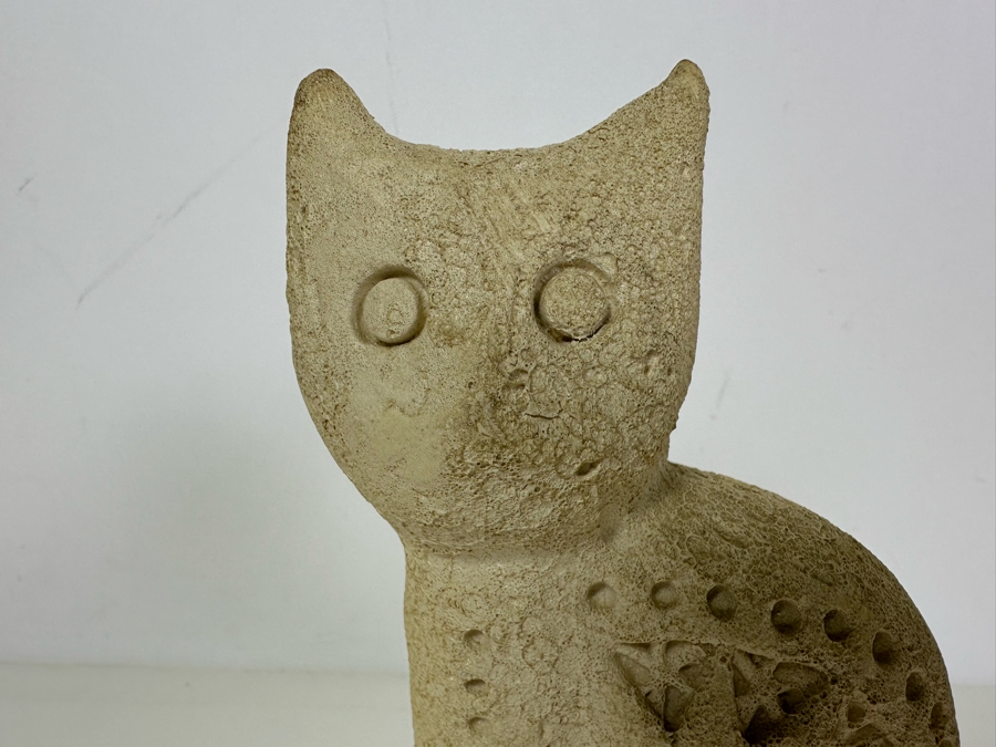 Vintage Mid-Century Modern Flavia Montelupo Pottery Abstract Cat Sculpture Italy Aldo Londi 3.5'W X 6'H [Photo 3]