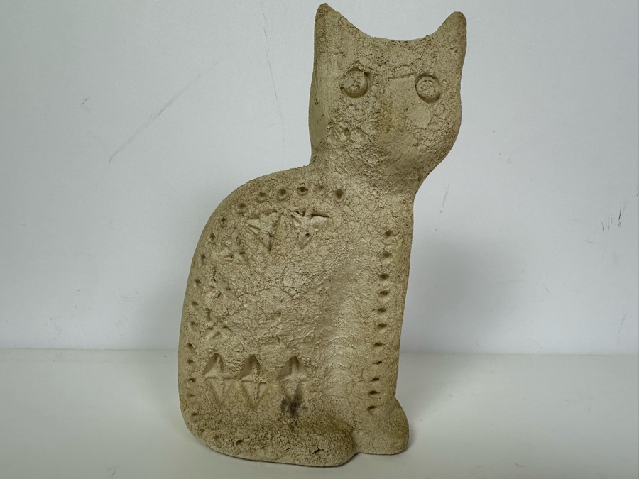 Vintage Mid-Century Modern Flavia Montelupo Pottery Abstract Cat Sculpture Italy Aldo Londi 3.5'W X 6'H [Photo 5]
