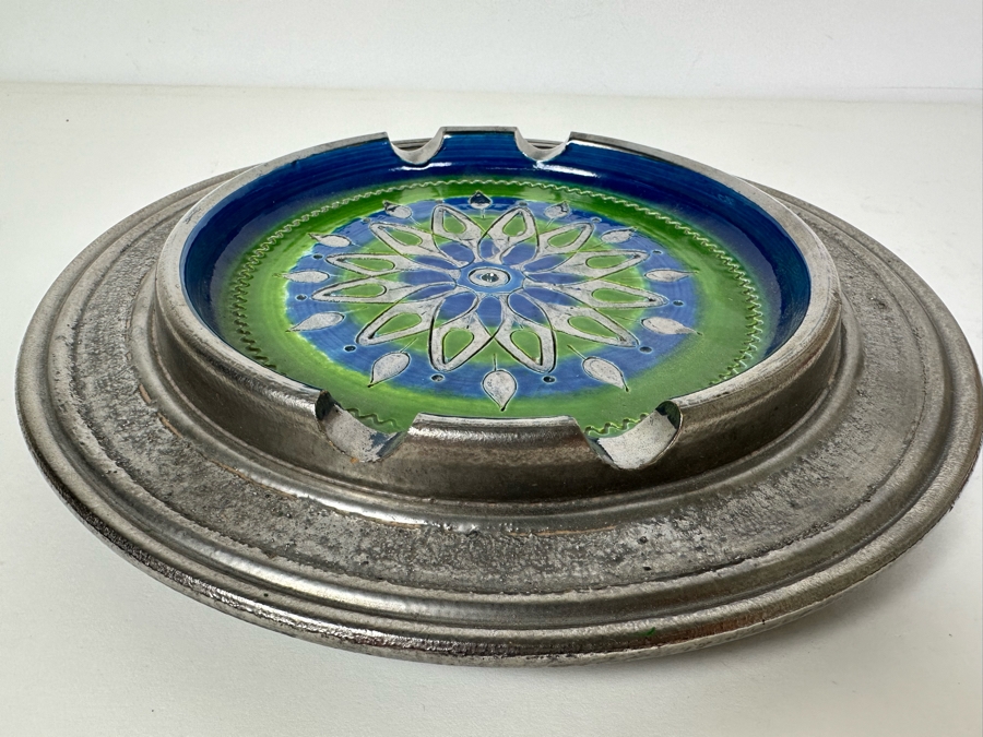 Vintage MCM Aldo Londi Bitossi Italian Ceramic Pottery Ashtray 10'W X 1.5'H [Photo 4]