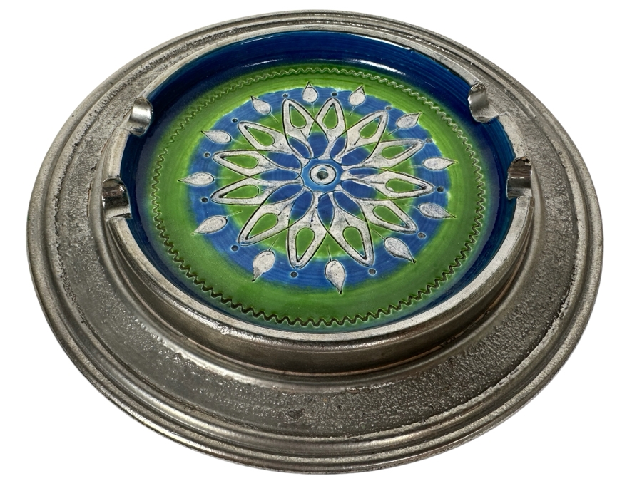 Vintage MCM Aldo Londi Bitossi Italian Ceramic Pottery Ashtray 10'W X 1.5'H [Photo 1]