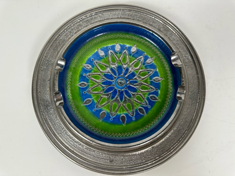 Vintage MCM Aldo Londi Bitossi Italian Ceramic Pottery Ashtray 10'W X 1.5'H [Photo 3]