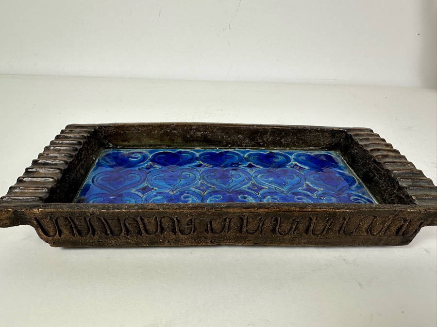 Vintage MCM Aldo Londi Bitossi Italian Ceramic Pottery Ashtray 10'W X 4.75'D [Photo 2]