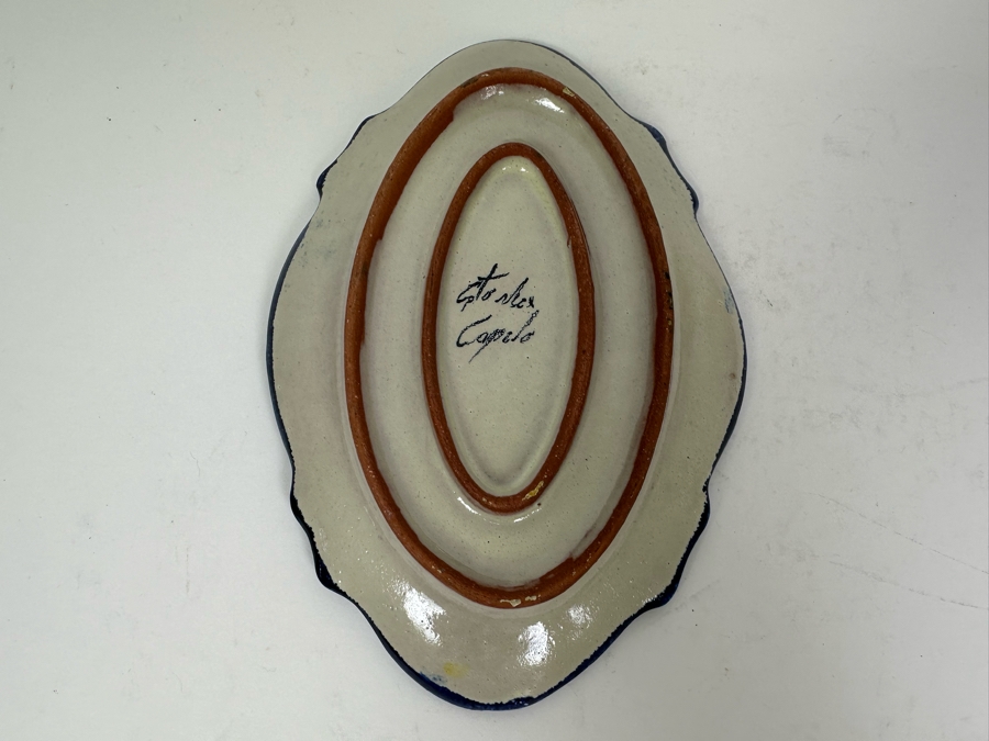 Handmade Mexican Capelo Ceramic Pottery Dish 9'W X 6'H [Photo 5]