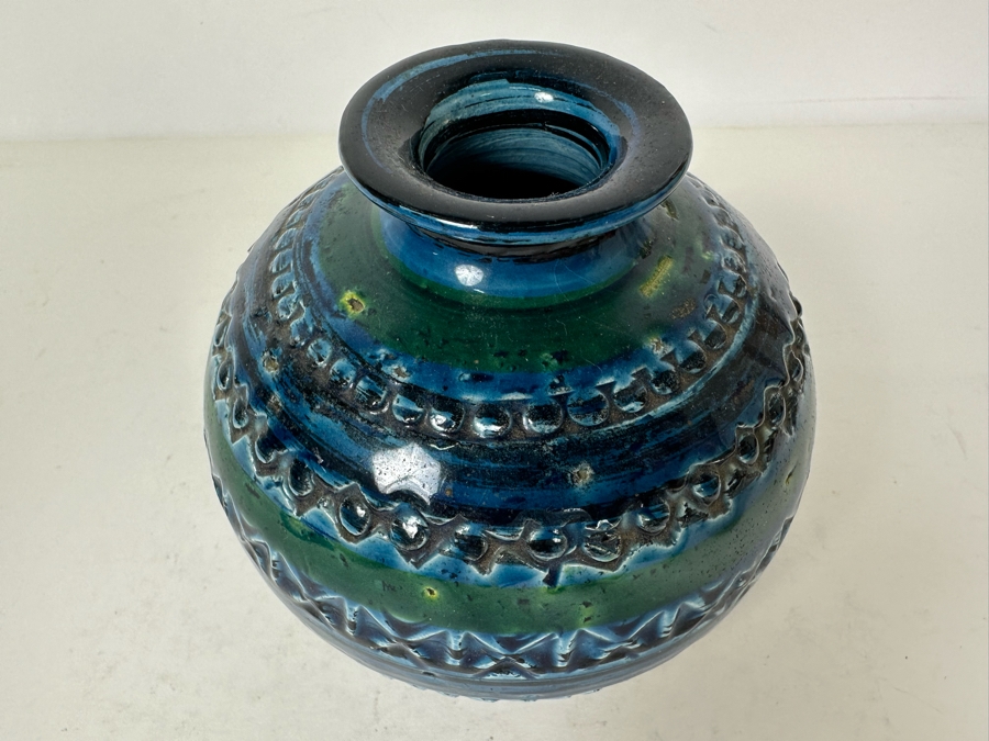 Vintage MCM Bitossi Italian Ceramic Pottery Vase 4'H	 [Photo 2]