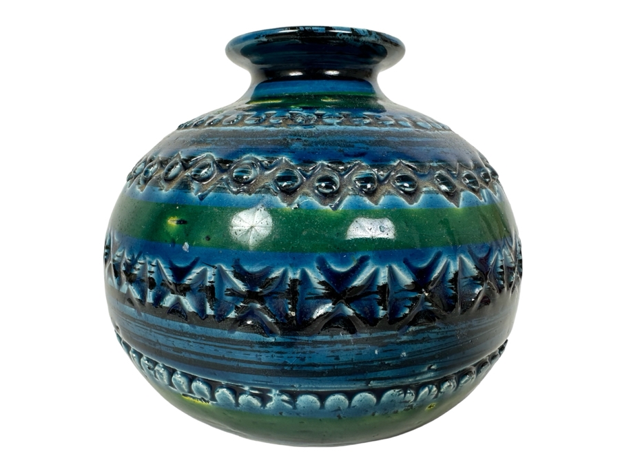 Vintage MCM Bitossi Italian Ceramic Pottery Vase 4'H	 [Photo 1]