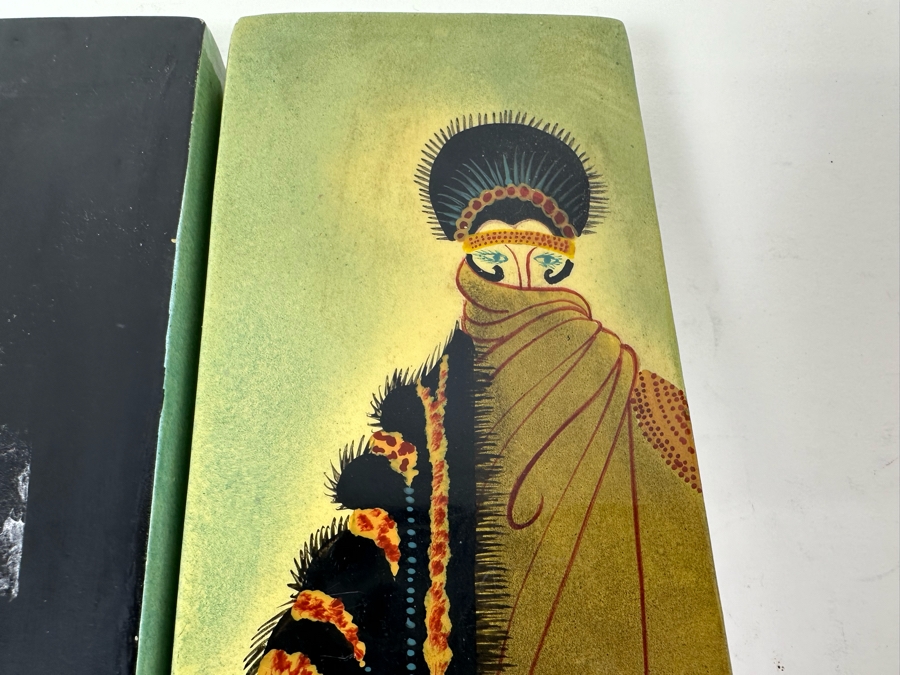 Erte Lacquered Hand Painted Limited Edition Jewelry Box 'Mystique' 3W X 10.5'D X 1.5'H [Photo 3]