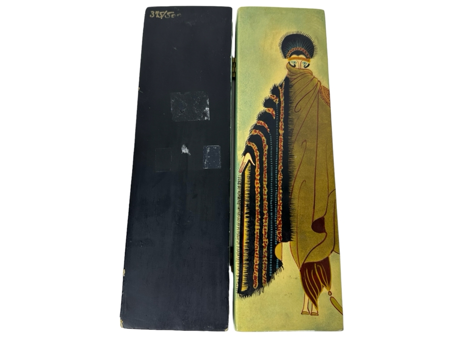 Erte Lacquered Hand Painted Limited Edition Jewelry Box 'Mystique' 3W X 10.5'D X 1.5'H [Photo 1]