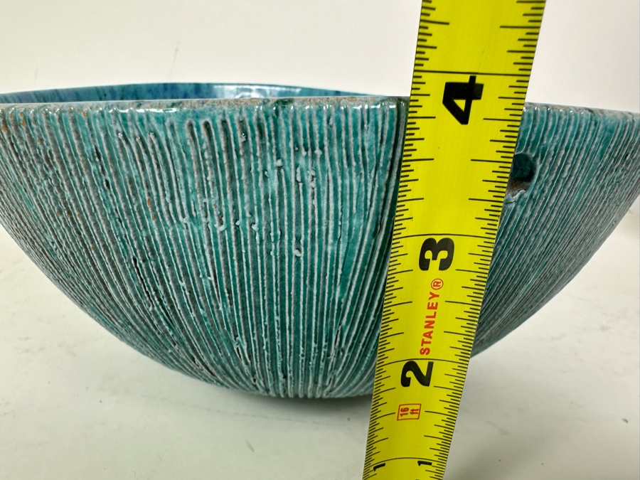 Vintage Mid-Century Modern Bitossi Seta Pattern Italian Ceramic Pottery Bowl 8.5'W X 4'H [Photo 10]