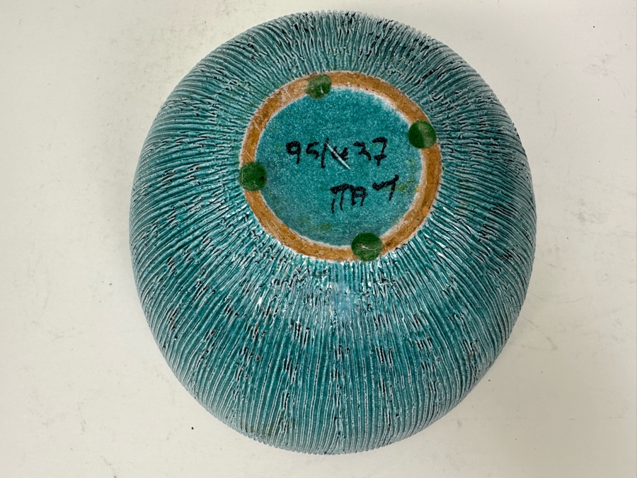 Vintage Mid-Century Modern Bitossi Seta Pattern Italian Ceramic Pottery Bowl 8.5'W X 4'H [Photo 7]
